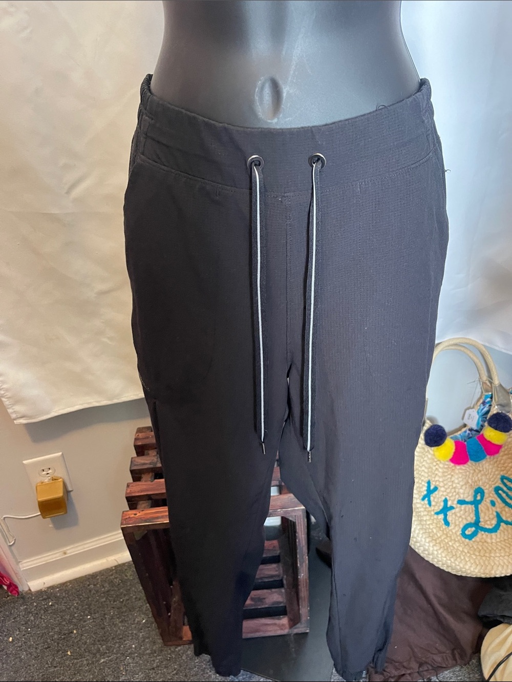 healing hands Black Drawstring scrub Pants